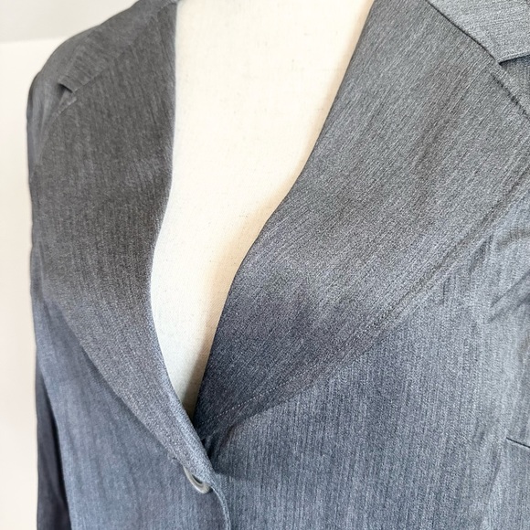 Escada Margaretha Ley Wool Blazer Gray With Shoulder Pads Size 44 ￼ - Picture 4 of 10